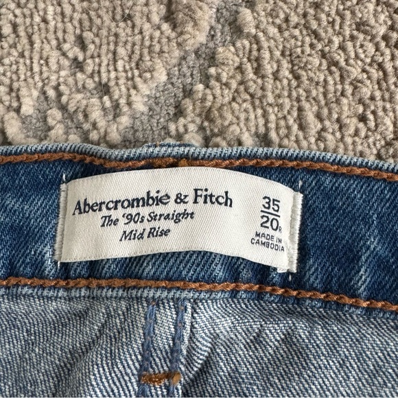 Abercrombie jeans 90s straight leg mid rise Size 35 / 20 new with tags - Picture 4 of 15